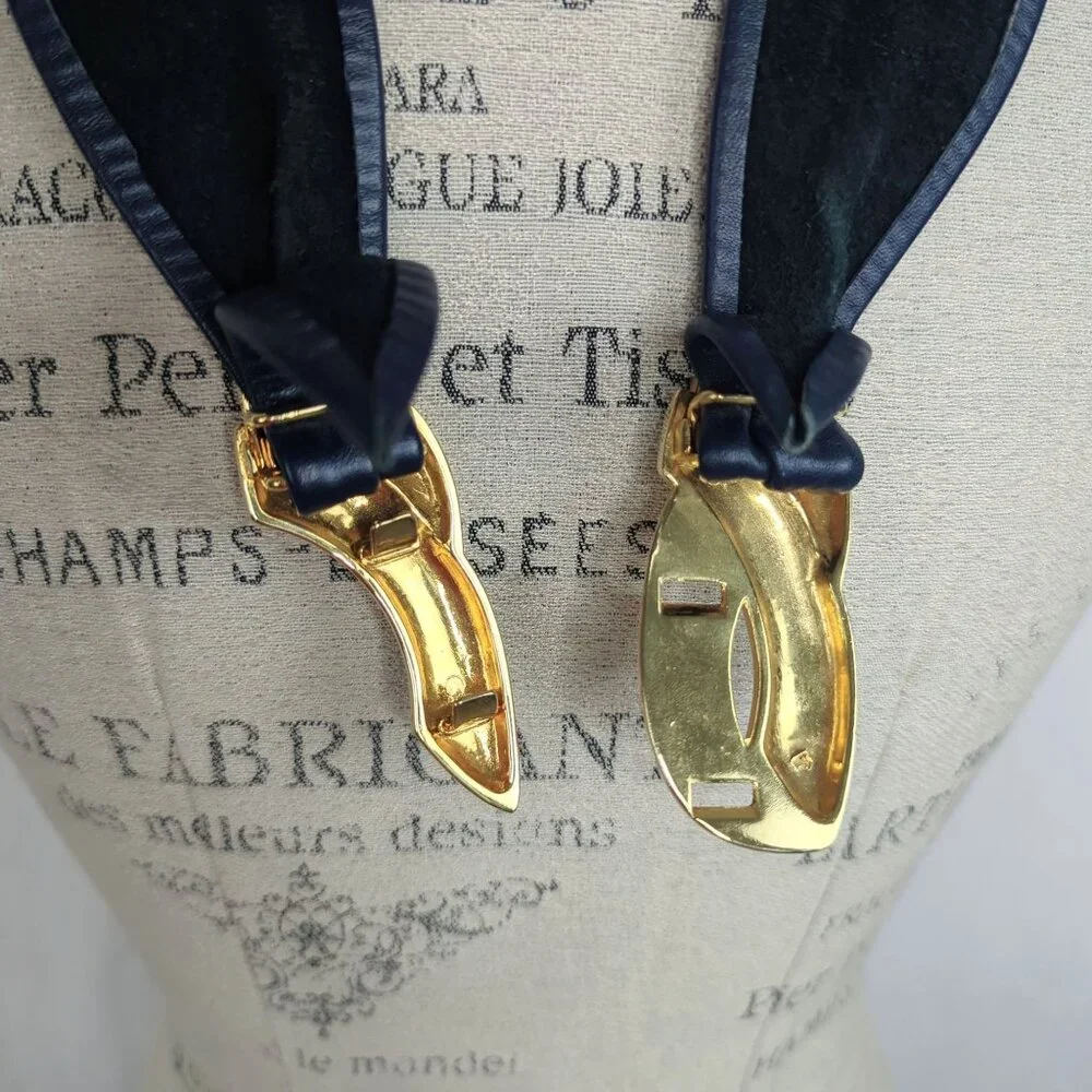 Vintage Liz Claiborne Leather Belt Small Blue Leather - Picture 7 of 8